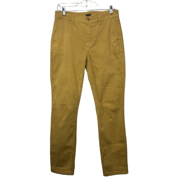 J Crew Slim Fit Chinos khakis women’s pants style #ab799 size 27 Tall mustard - Picture 1 of 12